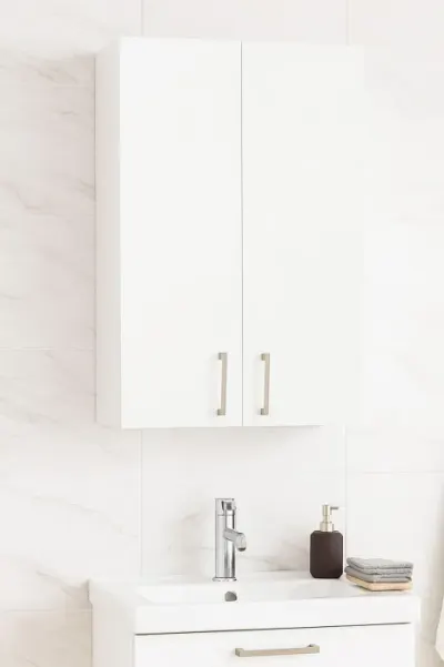 Dulap baie suspendat PROFI, 2 usi, alb, 45x21.5x68 cm
