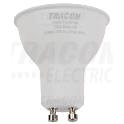 Sursa spot cu LED SMD,carcasadin mat.plastic,cu LED SAMSUNG SMDSGU107CW 230V,50Hz,GU10,7W,580lm,6500K,120°,SAMSUNG chip,EEI=A+