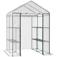 Outsunny sera de gradina, sera pentru plante, legume, fructe 143x143x195cm, transparenta | Aosom Romania
