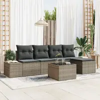 Gossi set de canapea de gradina de 5 piese cu perne din ratan poly negru