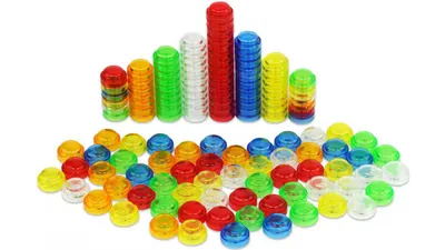 Set 1000 de pietre colorate pentru numărare și sortare