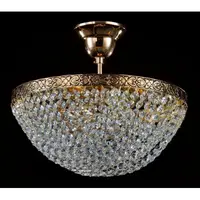 Candelabru Diamant Crystal Fabric,3 becuri dulie E27, 230V,L.30cm, H.27 cm,Auriu