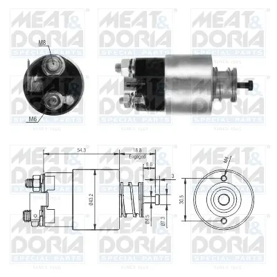 Solenoid electromotor potrivit HYUNDAI ACCENT II, ACCENT III, GETZ, MATRIX; KIA RIO, RIO II 1.3 1.4 1.6 06.01