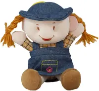 Păpușă moale Amek toys -Fata in denim, 12 cm