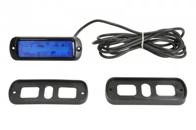 Girofar (albastru, 12 24V, LED, 21W, montare rigida, 2-puncte montare, numar programe: 2, directional; pentru montare pe suprafete verticale; blit sincronizat; fir 3m)