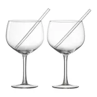 Set 2 pahare gin cu paie de sticla RITZENHOFF