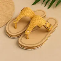 Papuci Damă Perletti – Flip-Flop 4cm, cu platformă și textură împletită, 40 EU
