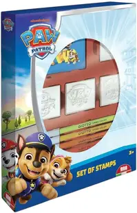 Set de ștampile Multiprint Paw Patrol - 4 bucăți, cu markere, albastre