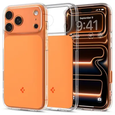 Husa MagSafe pentru Apple iPhone 17 Pro Max, Spigen, Ultra Hybrid T, Portocalie ACS10474