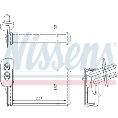 Schimbator caldura, incalzire habitaclu NISSENS 73962