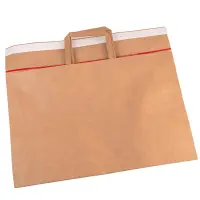 Pungi refolosibile cu mâner ascuns, sigiliu și adeziv - kraft (set 10 buc) - 60x16x43cm