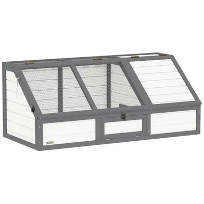 PawHut Cutie pentru țestoase, țarc exterior pentru țestoase, design fără podea, ușor de deschis, adăpost pentru țestoase, Alb | Aosom Romania