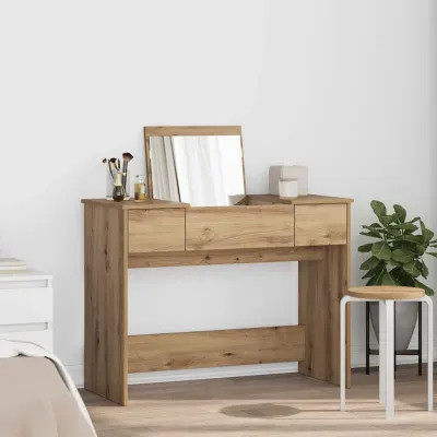 vidaXL Masă cosmetică Stejar Artizanal 100 x 45 x 76 cm