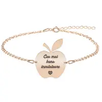 Elma - Bratara personalizata invatatoare din argint 925 placat cu aur roz