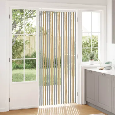 vidaXL Perdea pentru insecte din chenille Gri și Bej 90 x 220 cm