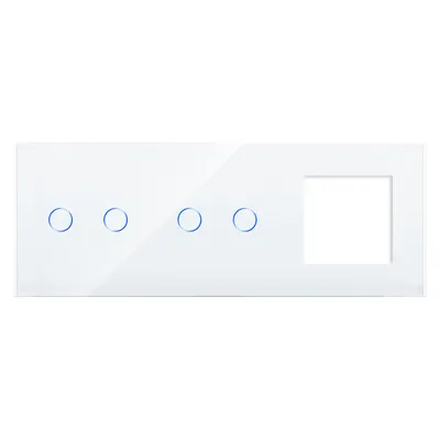 Panou 2 Intrerupatoare Duble si 1 Priza cu Touch Din Sticla LUXION