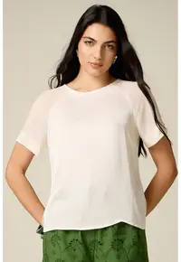 Bluza cu maneci raglan - Alb murdar
