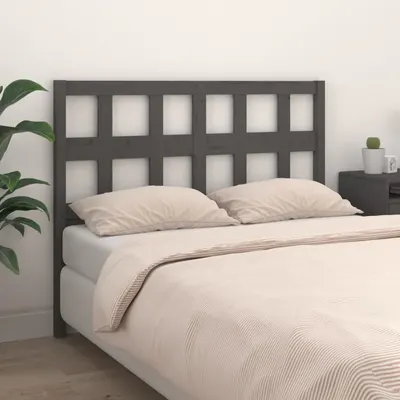 vidaXL Tăblie de pat, gri, 145,5x4x100 cm, lemn masiv de pin