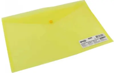 Mapă transparentă cu capsă Spree - 36.5 x 24 cm, galbenă
