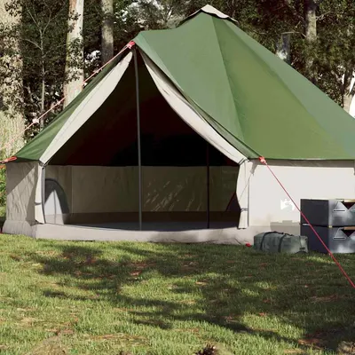 vidaXL Cort de familie Tipi pentru 8 persoane, verde, impermeabil