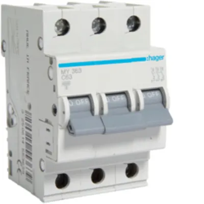 Disjunctor 3P, 63A, 4,5kA, C, 3M