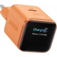 Incarcator Retea Anker Nano Display, 45W, 3A, 1 x USB-C, Portocaliu A121DGO1