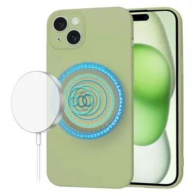 Husa MagSafe pentru Apple iPhone 15 Plus, Techsuit, SoftFlex, Matcha