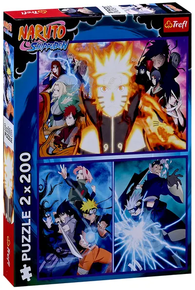 Puzzle Trefl din 2 x 200 piese- Ninja din satul ascuns în frunze