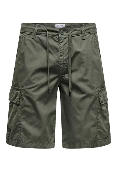 Pantaloni scurti barbati Sons - 22029214 - Bumbac - Verde - Verde