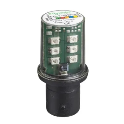bec Led Protejat cu baza Ba15D, Continuu, Verde, 120 V