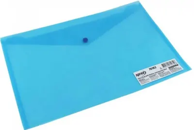 Mapă transparentă cu capsă Spree - 36.5 x 24 cm, albastră