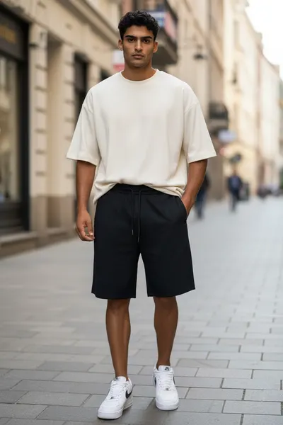 Pantaloni de trening scurti negri 13553