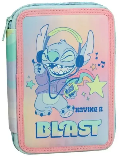 Penar cu rechizite GIM Stitch - Having a Blast, 2 fermoare