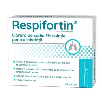 Clorura de sodiu 3% Respifortin, 60 fiole x 4 ml, Zdrovit