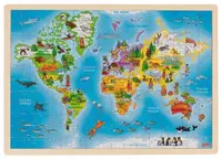Puzzle din lemn Goki - Lumea