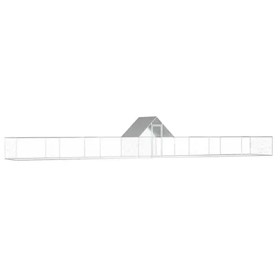 vidaXL Coteț pentru păsări, 14 x 2 x 2 m, oțel galvanizat