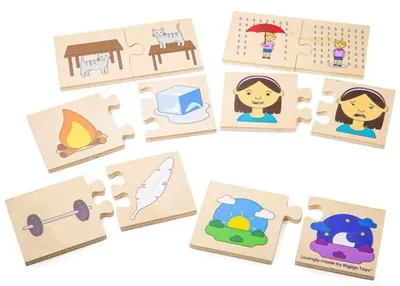 Puzzle din lemn Bigjigs - Opuse