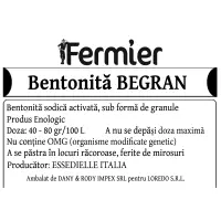 Begran 25 kg, bentonita pentru limpezire vin granulata - Default Title
