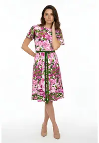Rochie din bumbac cu model floral Katrin - Multicolor
