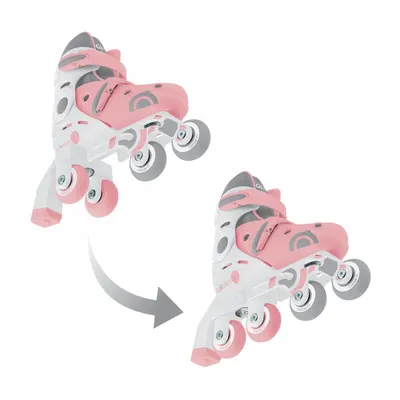 Role Globber Initiere, reglabile 2 in 1, masura 26-29, rulmenti ABEC 9, culoare roz pal