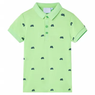 Tricou polo pentru copii, verde neon, 116