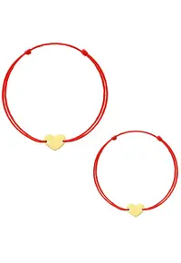 Set Bratari Kabbalah - Mama&Copil - cu pandantiv din Aur-8K - Heart