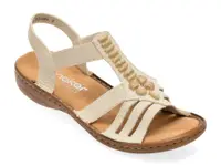 Sandale RIEKER albe, 60806, din piele ecologica
