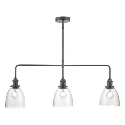Lampa suspendata Arvin 3 Light Bar Pendant Antique Chrome & Glass