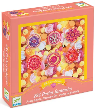 Set creativ de bijuterii Djeco Fancy Beads - Floricele