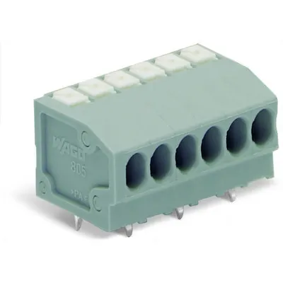 PCB terminal block; push-button; 1.5 mm²; Pin spacing 3.5 mm; 7-pole; Push-in CAGE CLAMP®; 1,50 mm²; gray