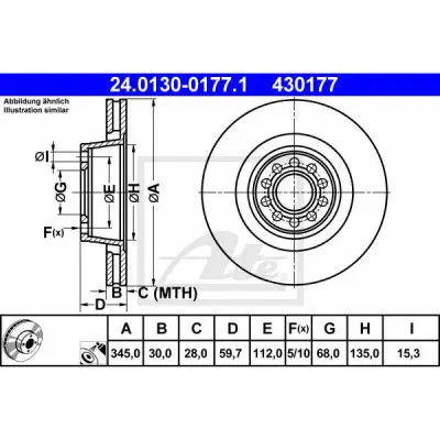 Disc frana ATE 24.0130-0177.1