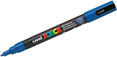 Marker permanent cu varf rotund Uni Posca - PC-3M, 1.5 mm, albastru