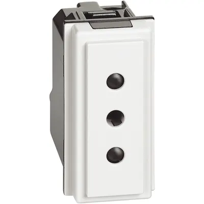 Priza 2 P+T 10A Bticino Living Now KW4113, alb