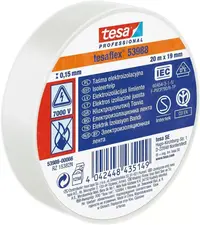 Bandă izolatoare Tesa - Alb, 19 mm х 20 m